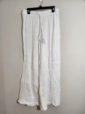 C&C California White Cotton Gauze Pants Preppy Coastal Lilly Pulitzer Nautical